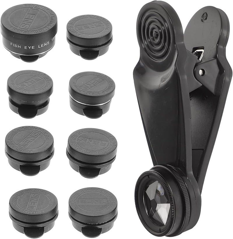 FRCOLOR 10 In 1 Mobile Phone Camera Lens Kit With Wide Angle Macro Fisheye HD Zoom Black - Image 1